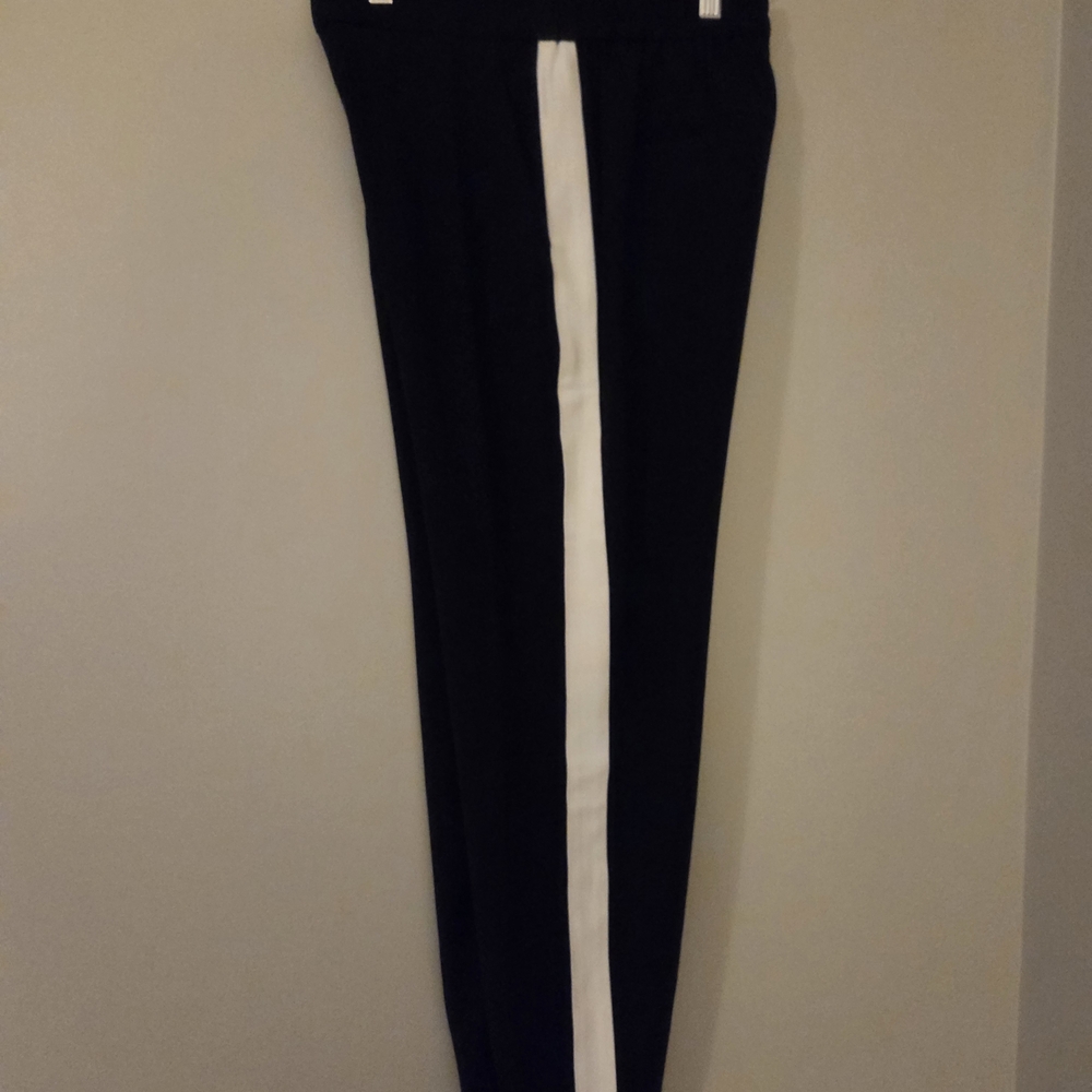 J. Crew Factory Black Jamie Pants With White Stripe Down Sides